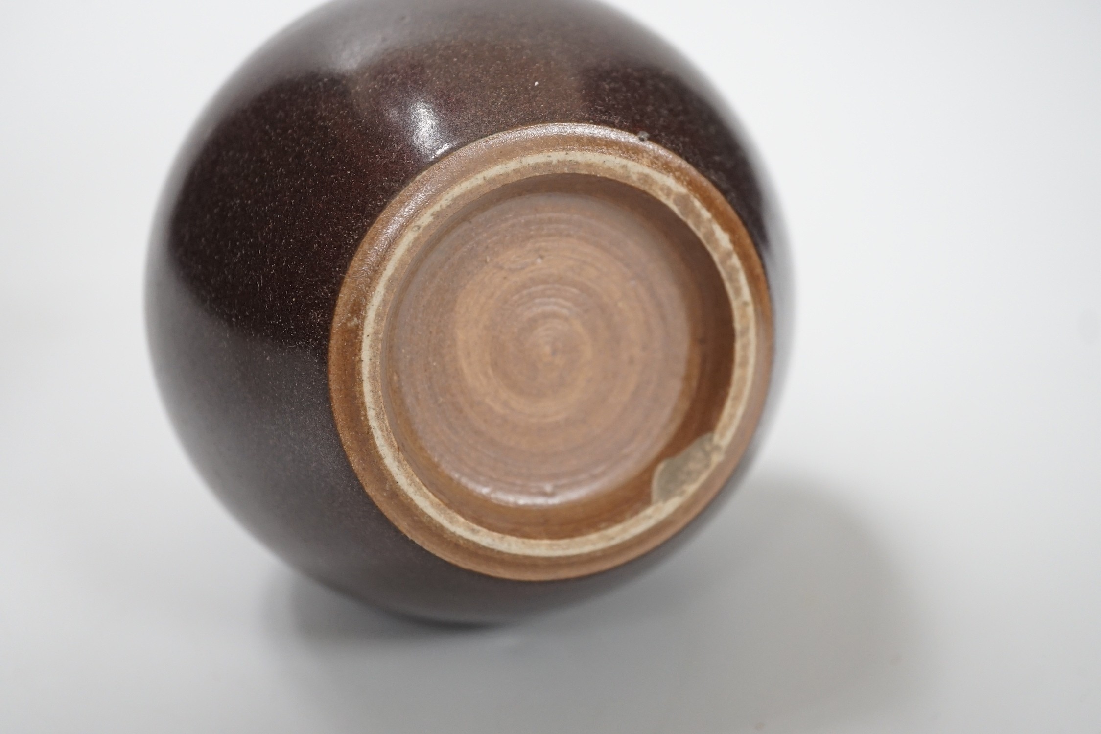 A Chinese tea dust glazed bottle vase, 17cm